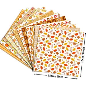 Lot de 12 papiers scrapbooking d'automne 6 pouces avec motifs fleurs et citrouilles pour DIY