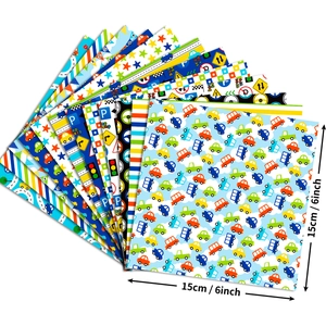 12 sheets of cute sea salt style DIY scrapbook paper with car and traffic signs patterns