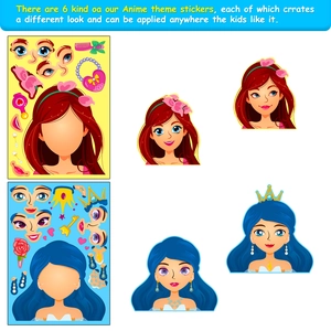 Exotic princess face-change puzzle stickers for kids DIY creative scrapbooking