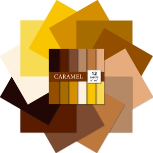 Set di 12 fogli di carta artigianale 6x6 pollici in toni caramello per scrapbooking