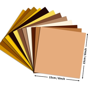 Set di 12 fogli di carta quadrata color terra per origami e fai da te da 15x15cm