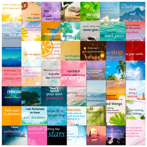 Inspirierende Englische Zitate Aufkleber Ästhetische Naturlandschaft Hintergrund Wasserdichte Decals Für Journaling Laptop Wasserflasche