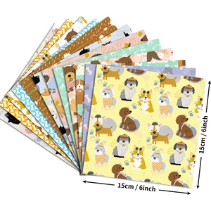 12 sheets of dog-themed 6x6 inch DIY scrapbook paper for journaling and paper crafts