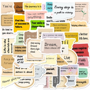 Inspirational English Torn Text Quote Stickers For Scrapbook DIY Decoration Adhesive Decals For Laptop Luggage Journaling