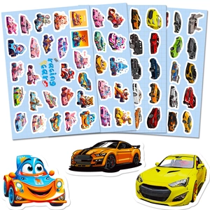 Cool Cartoon Racing Car Stickers For Kids Waterproof Vinyl Decals For Laptop Water Bottle DIY Scrapbook Decorative Sports Car Stickers Rewards For Students