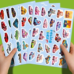 Cool cartoon racing car stickers pack for kids stationery decoration and rewards