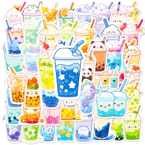 Schattige Bubble Tea Stickers Waterdicht PVC Cartoon Decals Voor Waterfles Laptop Telefoonhoesje Scrapbooking DIY Decoratie Meisjes Cadeau
