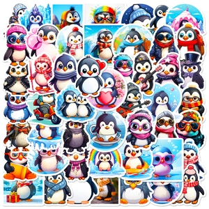 Cartone Animato Pinguino Adesivi Impermeabile Vinile Decalcomanie per Bottiglia d'Acqua Laptop Telefono Chitarra Carino Animale DIY Decorazione