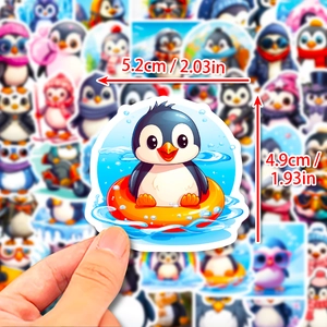 50 Simpatici adesivi impermeabili con pinguini per decorare laptop e bottiglie