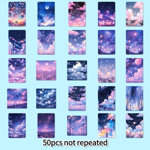 50pcs non-repeated dreamy starry sky decorative stickers for journaling and DIY crafts