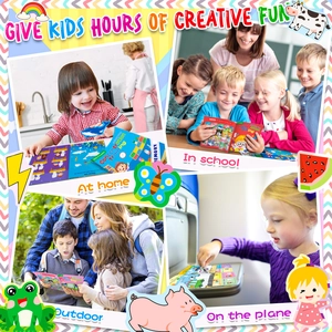 Set of 8 educational sticker books for kids aged 2-6 in home and travel scenarios