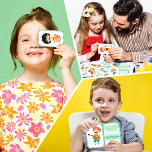Action cognition cards for kids with colorful illustrations for educational learning