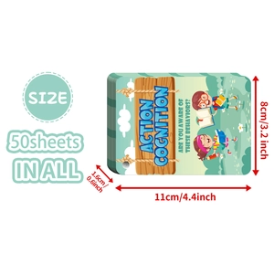 50 educational behavior cards for children measuring 11cm x 8cm with green cover