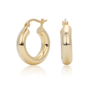 Boucles d'oreilles créoles en forme de C en argent S925 plaqué or pour femme