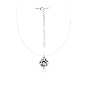 Detail van S925 sterling zilveren zeemeermin traan ketting met zirkoon en karabijnsluiting