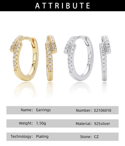 Macro detail of twisted S925 sterling silver hoop earrings with cubic zirconia inlay