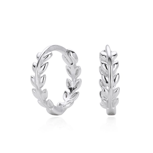 Elegante S925 sterling zilveren olijfblad oorringen met gepolijst korenaren ontwerp