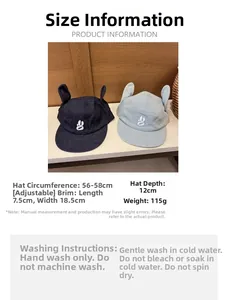 Guide des tailles détaillé pour casquette Y2K avec sangle réglable de 56-58 cm