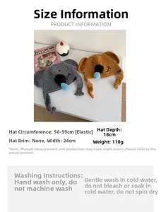 Size specifications for cute koala knitted hat with 56-59cm stretchy circumference