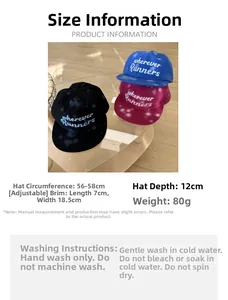 Size chart showing adjustable 56-58cm circumference for this graffiti hip-hop cap