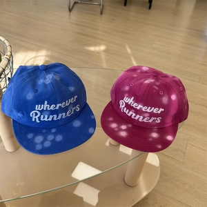 Graffiti polka dot flat brim baseball cap with wherever Runners embroidery for street style