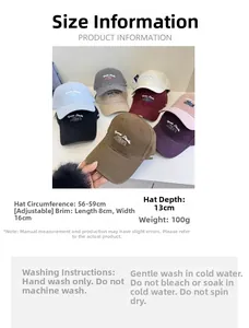 Detail of various baseball caps with Yump Studio Nice embroidery in multiple colors