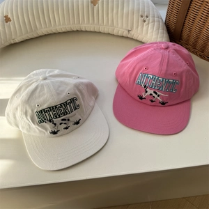Women's Retro Dalmatian Dog Letter Embroidery Baseball Cap Adjustable Cotton Blend Sun Hat Casual Duckbill Cap
