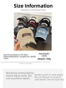 Detailed view of vintage distressed baseball cap with 3D Necessary embroidery lettering