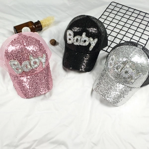 Fashion Sequined Mesh Baseball Cap With Pearl Rhinestone Baby Letter Outdoor Breathable Sun Hat For Women And Kids Hat