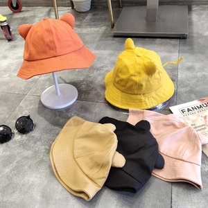 Χαριτωμένο Καπέλο Bucket Με Αυτιά Ζώων Προστασία Από Τον Ήλιο Μείγμα Βαμβακιού Πολυεστέρα Φαρδύ Γείσο Για Γυναίκες Και Παιδιά