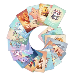 Set of 18 cute animal warrior motivational cards with positive affirmation quotes