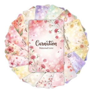 Watercolor floral card set featuring watercolor flower illustrations and symbolic meanings