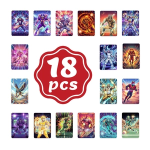Detailed grid layout of 18 fantasy football themed art cards with colorful illustrations