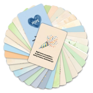 Set of 36 inspirational affirmation cards with watercolor illustrations in circular layout