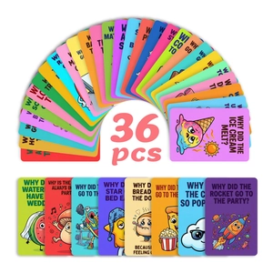 Set da 36 biglietti colorati per portapranzo con indovinelli e barzellette per bambini