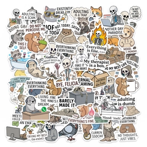 Autocollants Animaux Humour Drôles Vinyle Étanche Laptop Guitare Bouteille d'eau Décalcomanies Pour Ados Adultes Bureau École