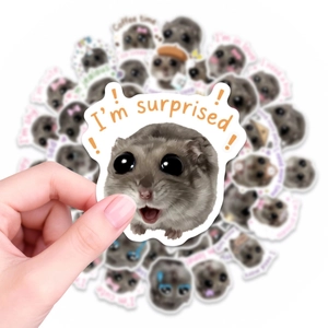 50pcs funny hamster meme stickers waterproof vinyl decals for laptop and scrapbooking