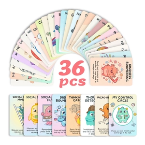 Set di 36 carte educative per bambini con simpatiche illustrazioni per l'apprendimento