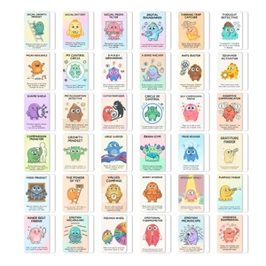 Set di 36 graziose carte educative con animali per l'apprendimento sociale dei bambini