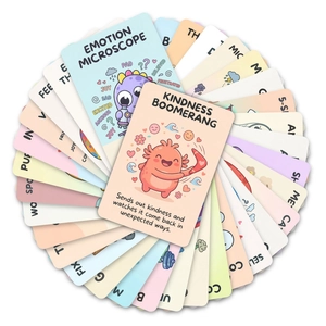 Set di 36 flashcard educative con animali per l'apprendimento emotivo dei bambini