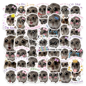 Hamster Meme Stickers Waterproof Laptop Computer Decoration Funny Cartoon Animal Expressions DIY Decals Students Kids