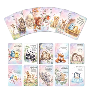 Lot de 18 cartes postales animaux avec citations inspirantes et illustrations aquarelles