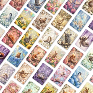 36-piece set of cute floral animal illustration postcards for wall decor and journaling