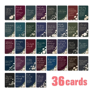 Cartes de Versets Bibliques Floraux Foncés Cartes de Prière Inspirantes en Papier Couché à Coins Arrondis pour Décoration Murale