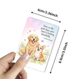 Lot de 18 cartes de guérison avec chiens aquarelle et citations motivantes pour décoration