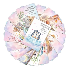 Lot de 18 cartes inspirantes avec illustrations d'animaux et citations positives