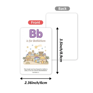36-piece alphabet educational flashcard set for kids learning letter B with Bible verses