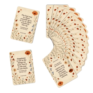 Detailset positiver Motivationskarten mit vintage botanischen Blumenillustrationen