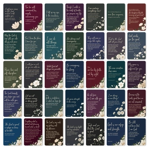 Set de 36 cartes élégantes de versets bibliques sombres pour l'encouragement et la déco