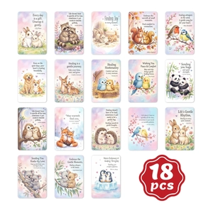 Lot de Cartes de Motivation Animaux Guérissants Citations Inspirantes Aquarelle Pour Décoration Murale DIY Scrapbooking Papeterie Cadeau